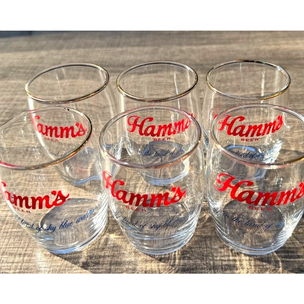 Hamm's Beer Vintage 1960's Collector 3.25" Logo Barrel Glasses-Rare-Set of 6 - Thumbnail 3