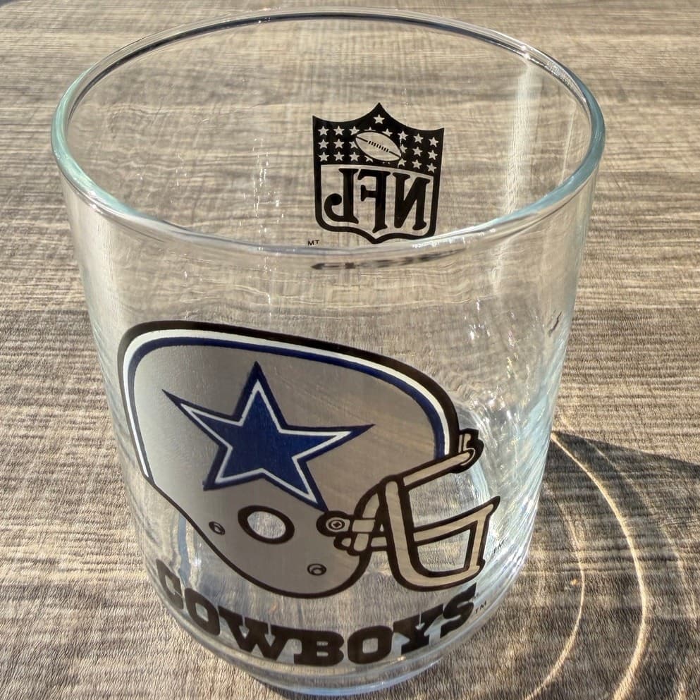 Dallas Cowboys NFL Vintage Logo Football Helmet 12 oz 4" Whiskey Tumbler-Set 3 - Thumbnail 7