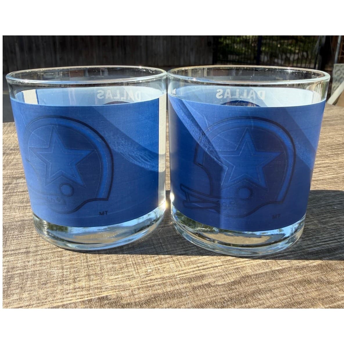 Dallas Cowboys 1970's Houze Art Football Helmet See-Thru Whiskey Glass-Set of 2 - Thumbnail 11