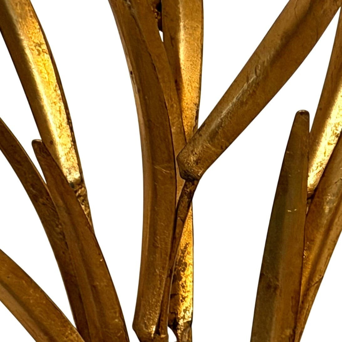 Hollywood Regency Italian Style Gilt Wheat Sheaf Vintage Wall Candelabra Tole - Thumbnail 11