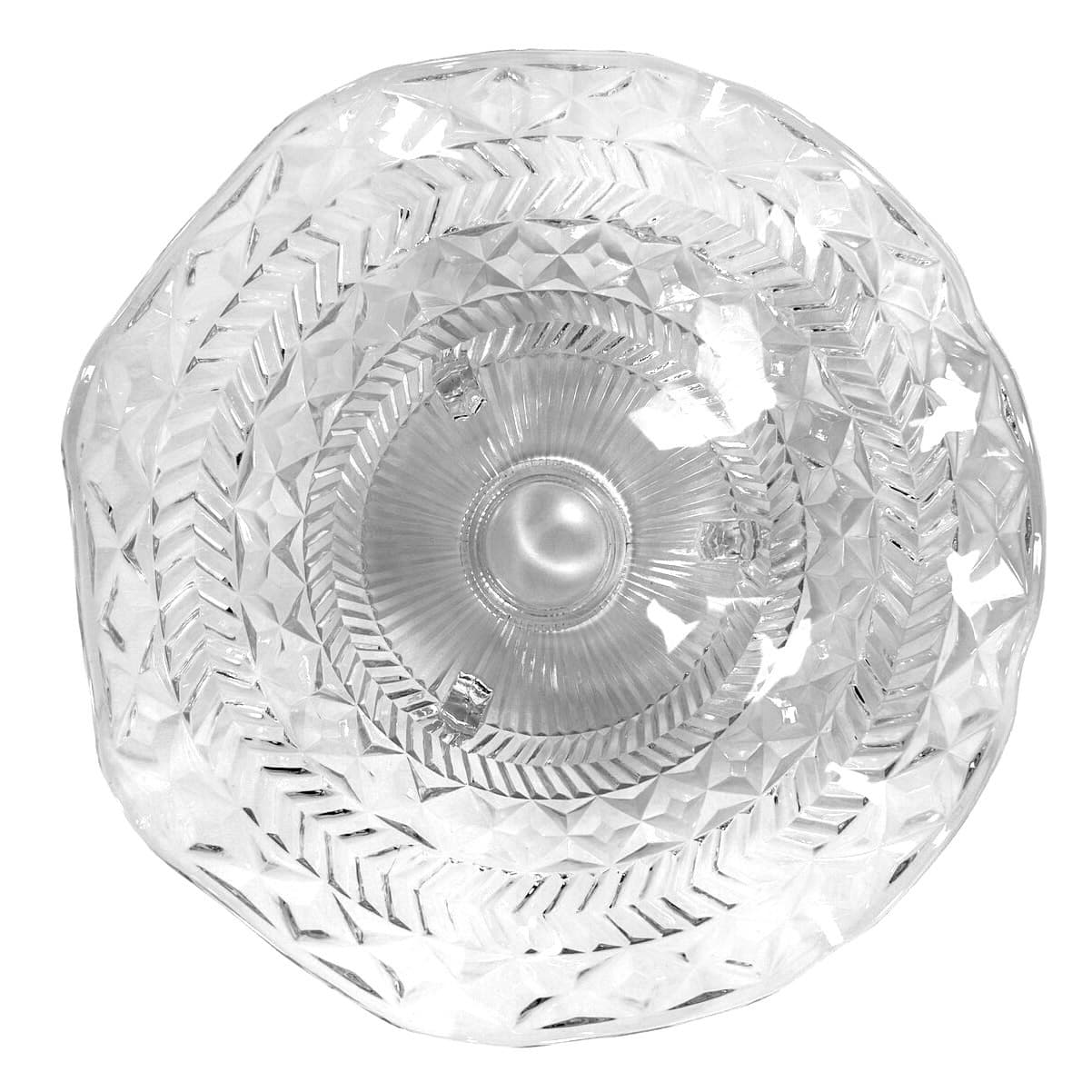 Footed Glass Vintage Centerpiece 12.75" Ruffled Top Bowl in Diamond Pattern - Thumbnail 3