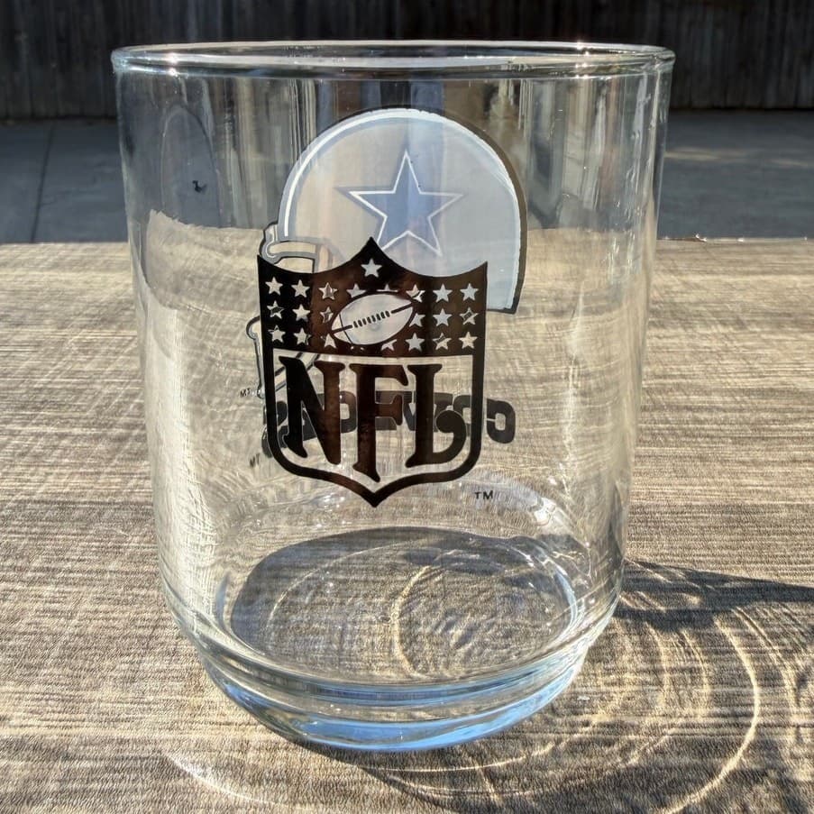 Dallas Cowboys NFL Vintage Logo Football Helmet 12 oz 4" Whiskey Tumbler-Set 3 - Thumbnail 4