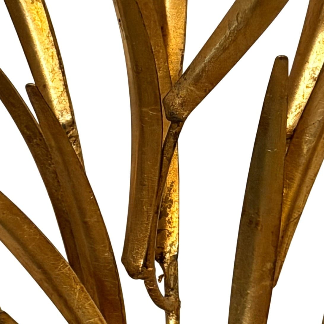 Hollywood Regency Italian Style Gilt Wheat Sheaf Vintage Wall Candelabra Tole - Thumbnail 13