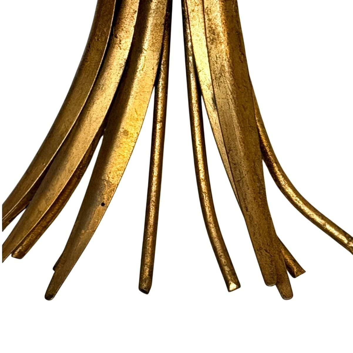 Hollywood Regency Italian Style Gilt Wheat Sheaf Vintage Wall Candelabra Tole - Thumbnail 9