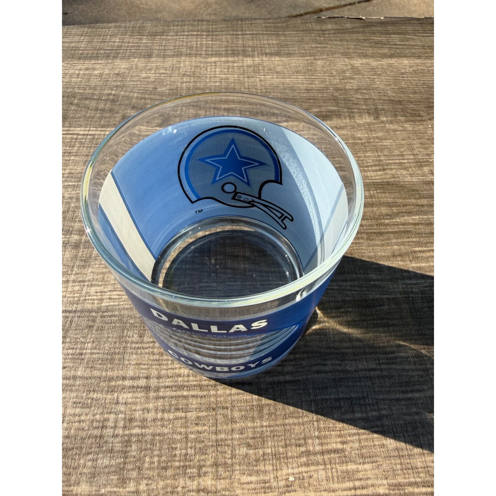 Dallas Cowboys 1970's Houze Art Football Helmet See-Thru Whiskey Glass-Set of 2 - Thumbnail 7