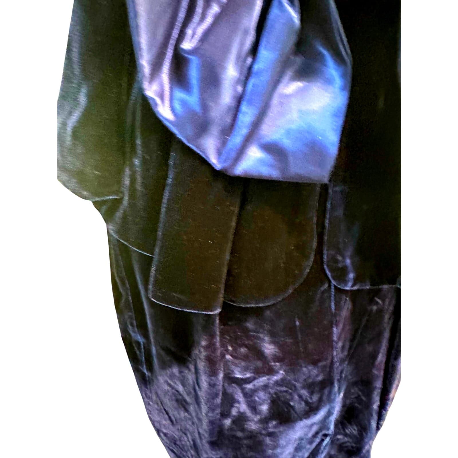 Act I New York Cobalt Blue Velvet Vintage 1980s Cocktail Dress-Size 7/8 Stunning - Thumbnail 7