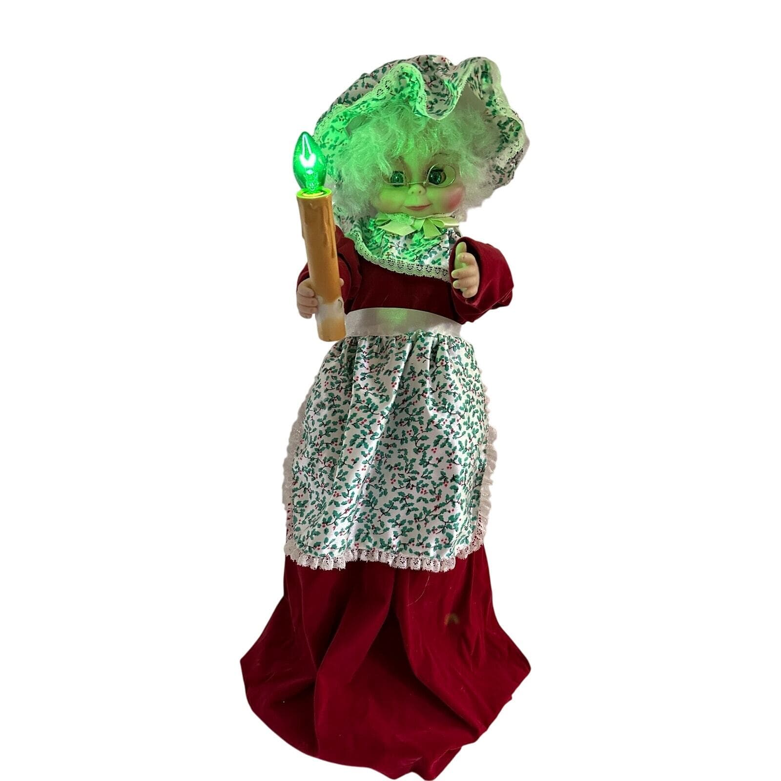 Rennor Lighted and Animated Mrs. Claus-22 Inches Tall-Very Good Condition! - Thumbnail 6
