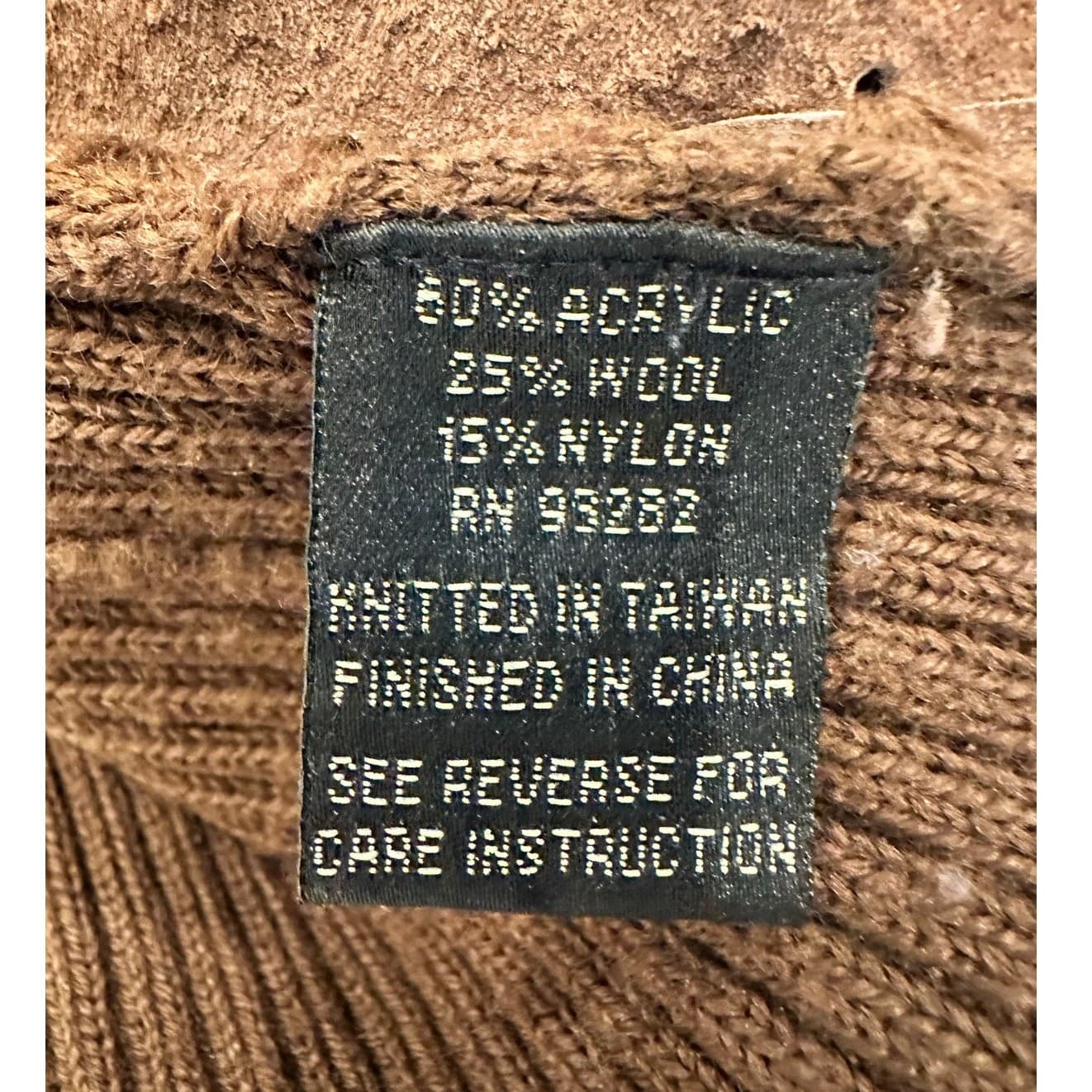 'High Point' Brown Knit and Suede Accent Panel Turtleneck Sweater Women's Large - Thumbnail 8