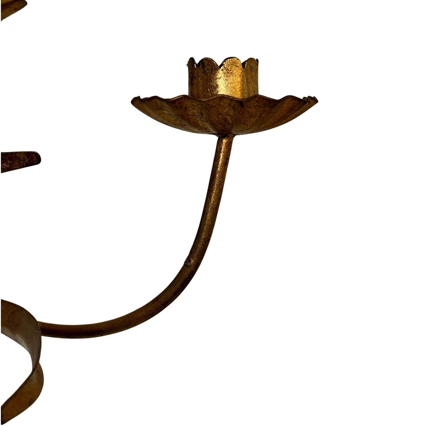 Hollywood Regency Italian Style Gilt Wheat Sheaf Vintage Wall Candelabra Tole - Thumbnail 12