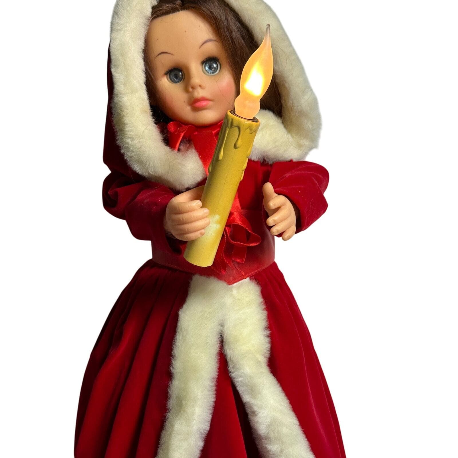Rennor Lighted and Animated Victorian Christmas Caroler Girl-24" Tall Vintage! - Thumbnail 6