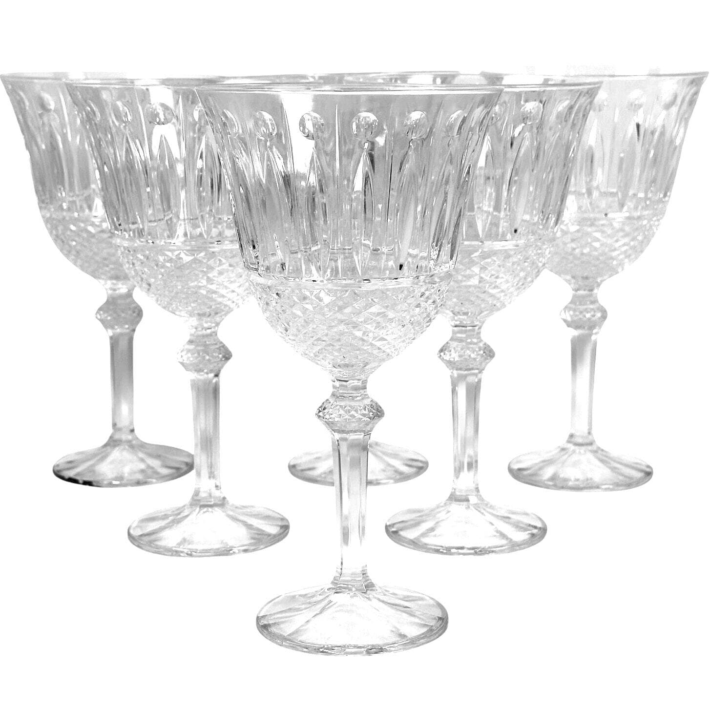 Shannon Crystal Godinger Sutton Place Retired Water Goblets-Set of 6-Rare-Mint!