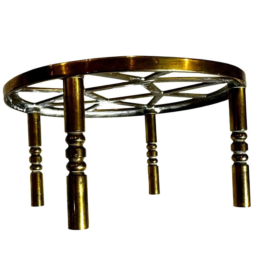 MCM Star Design Solid Brass Vintage Trivet Teapot Kettle Plant Bowl Stand - Thumbnail 5