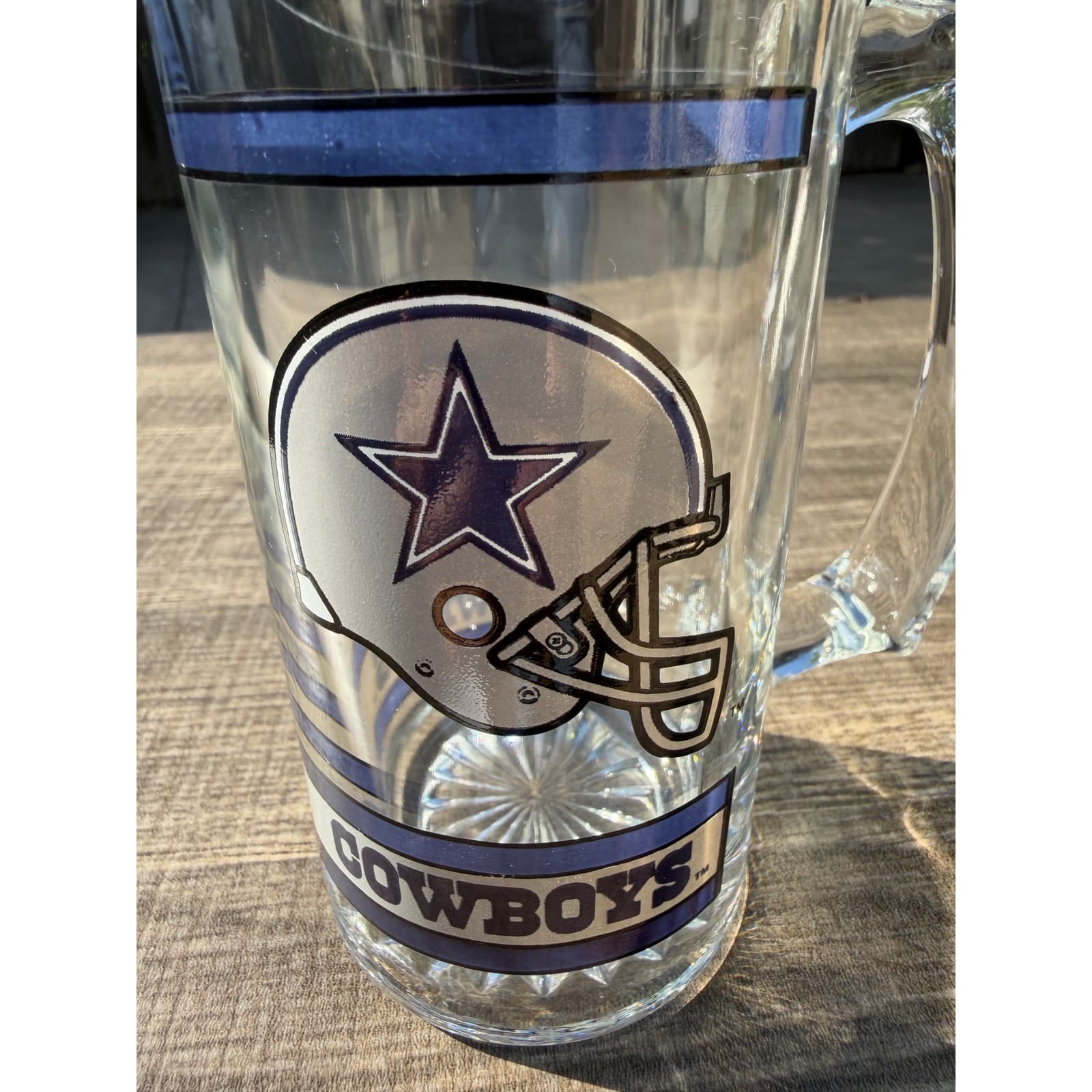 Dallas Cowboys Vintage Logo Football Helmet NFL 16 oz 5.5" Beer Mug Stein-Set 2 - Thumbnail 8