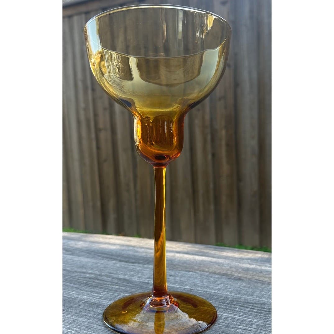 Exquisite Mid-Century Vintage Amber Glass 10.5" Display Piece-Rare - Thumbnail 6