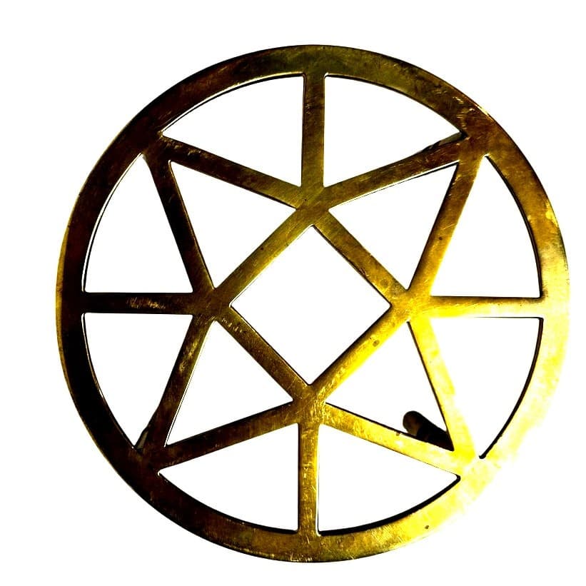 MCM Star Design Solid Brass Vintage Trivet Teapot Kettle Plant Bowl Stand - Thumbnail 3