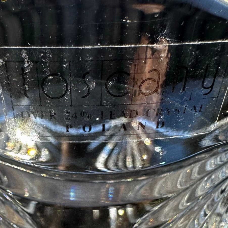 Toscany Hand Blown Poland Heavy 24% Lead Crystal Stunning 8.75" Display Vase - Thumbnail 4