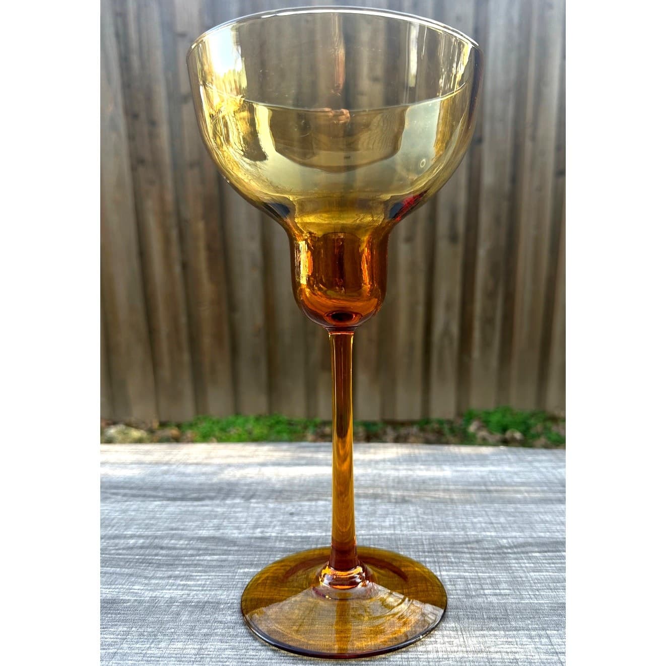 Exquisite Mid-Century Vintage Amber Glass 10.5" Display Piece-Rare - Thumbnail 3