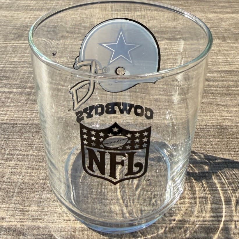 Dallas Cowboys NFL Vintage Logo Football Helmet 12 oz 4" Whiskey Tumbler-Set 3 - Thumbnail 11