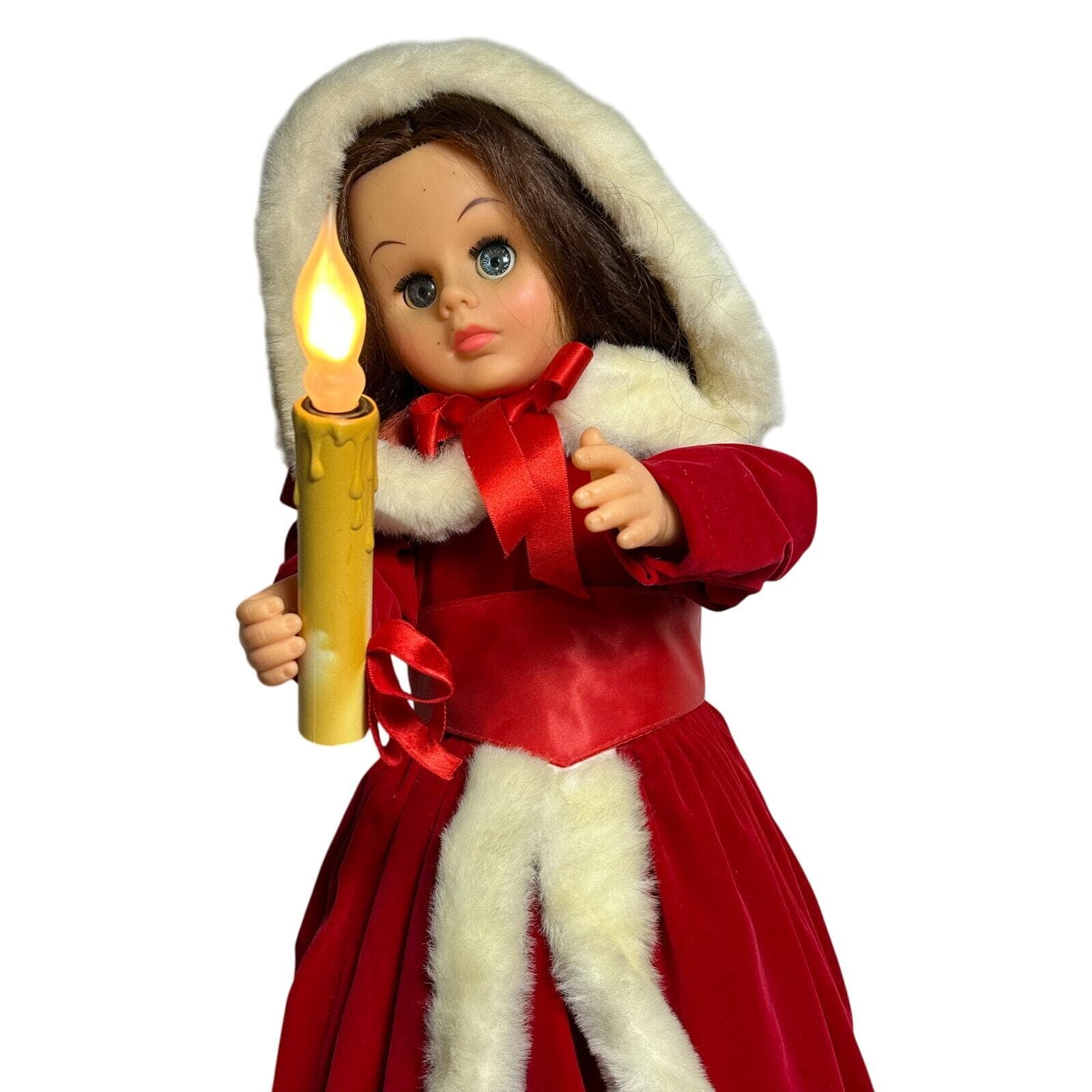 Rennor Lighted and Animated Victorian Christmas Caroler Girl-24" Tall Vintage! - Thumbnail 13