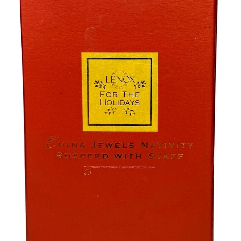 Lenox for the Holidays 1993-2007 China Jewels Nativity Sheperd w Staff/Lamb Box - Thumbnail 7