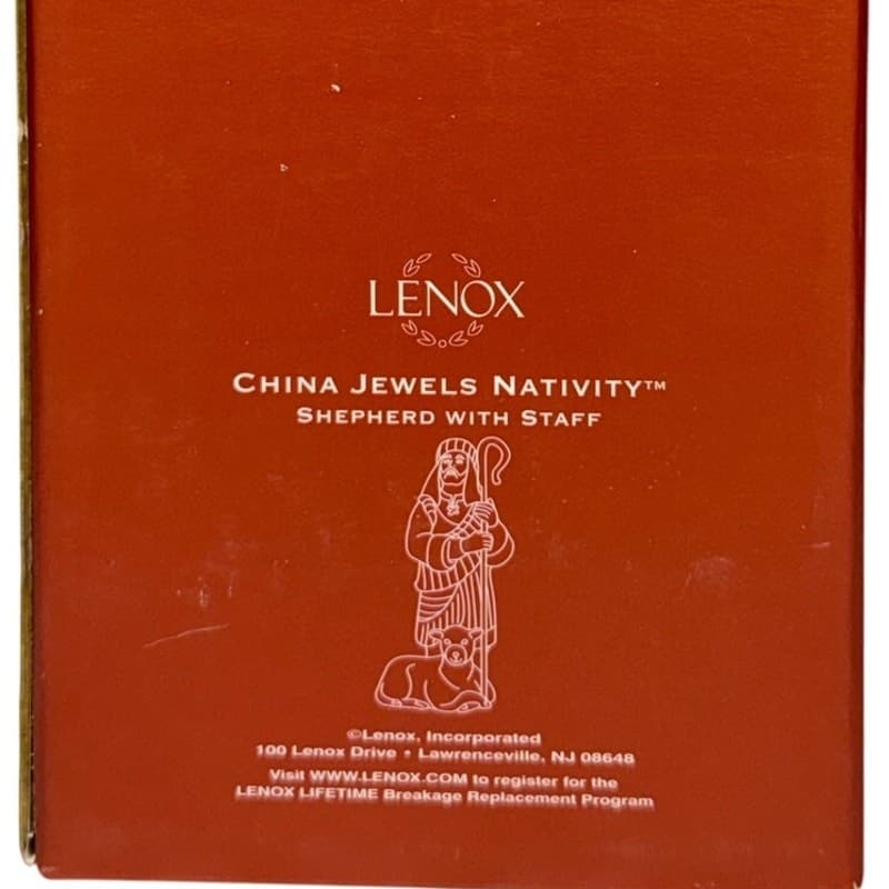 Lenox for the Holidays 1993-2007 China Jewels Nativity Sheperd w Staff/Lamb Box - Thumbnail 8