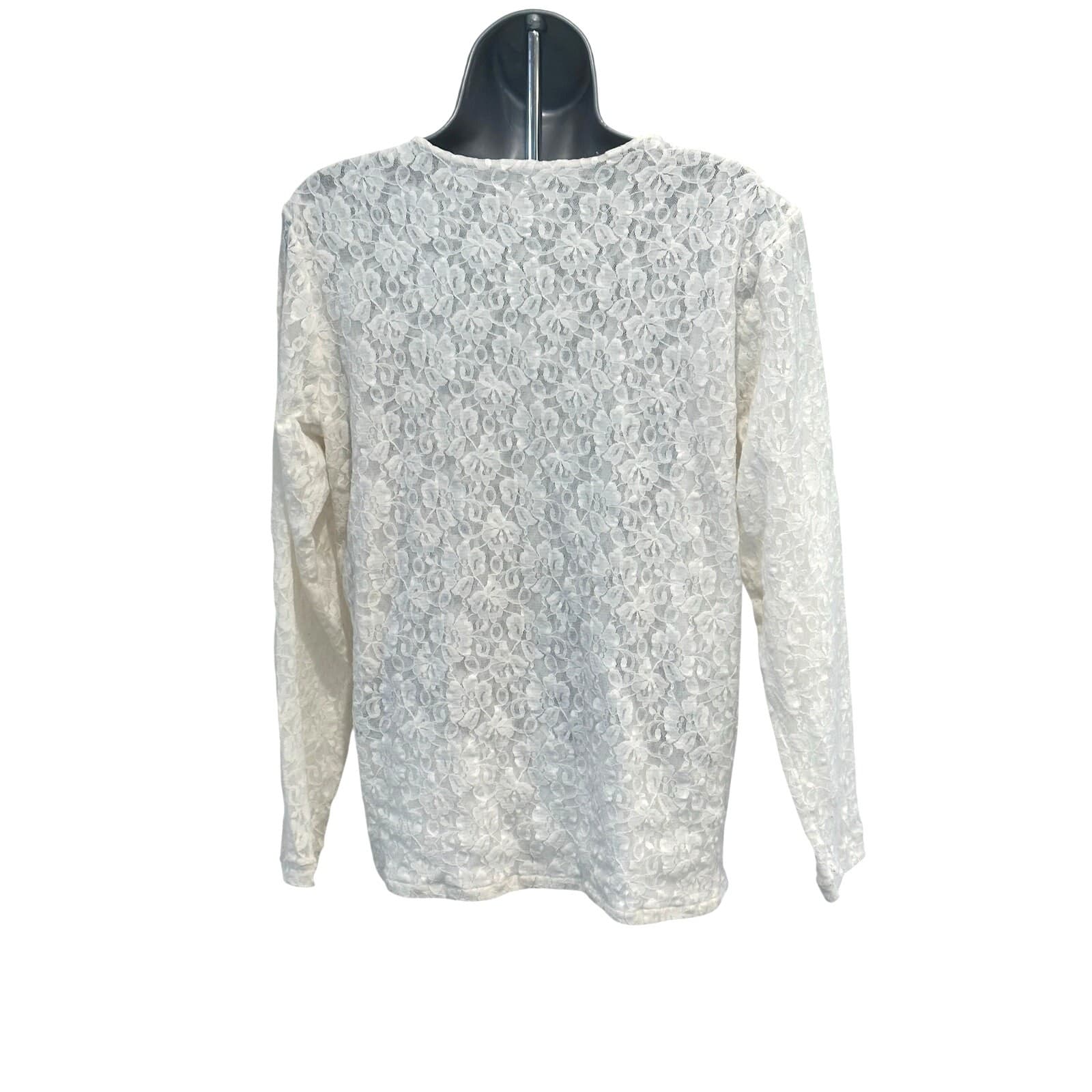 3-Stretch Semi Sheer Sparkle Floral Design Tops by 'Shoulders to Go' Small/Med - Thumbnail 6