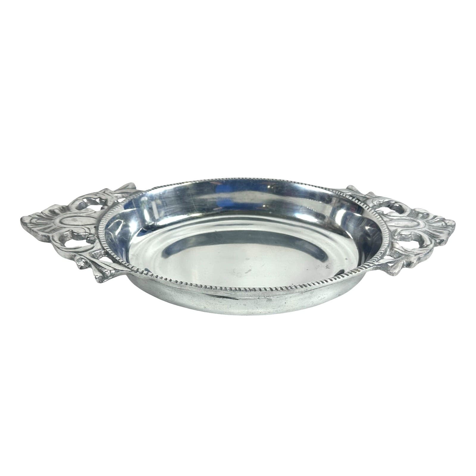 Aluminum Embellished Oval Vintage Serving Tray-Excellent - Thumbnail 2
