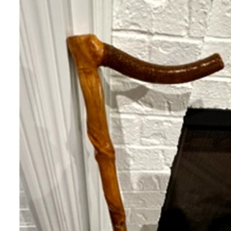 Handcrafted Rustic Walking Stick Cane 36" Natural Wood Folk Art Crook Handle - Thumbnail 6