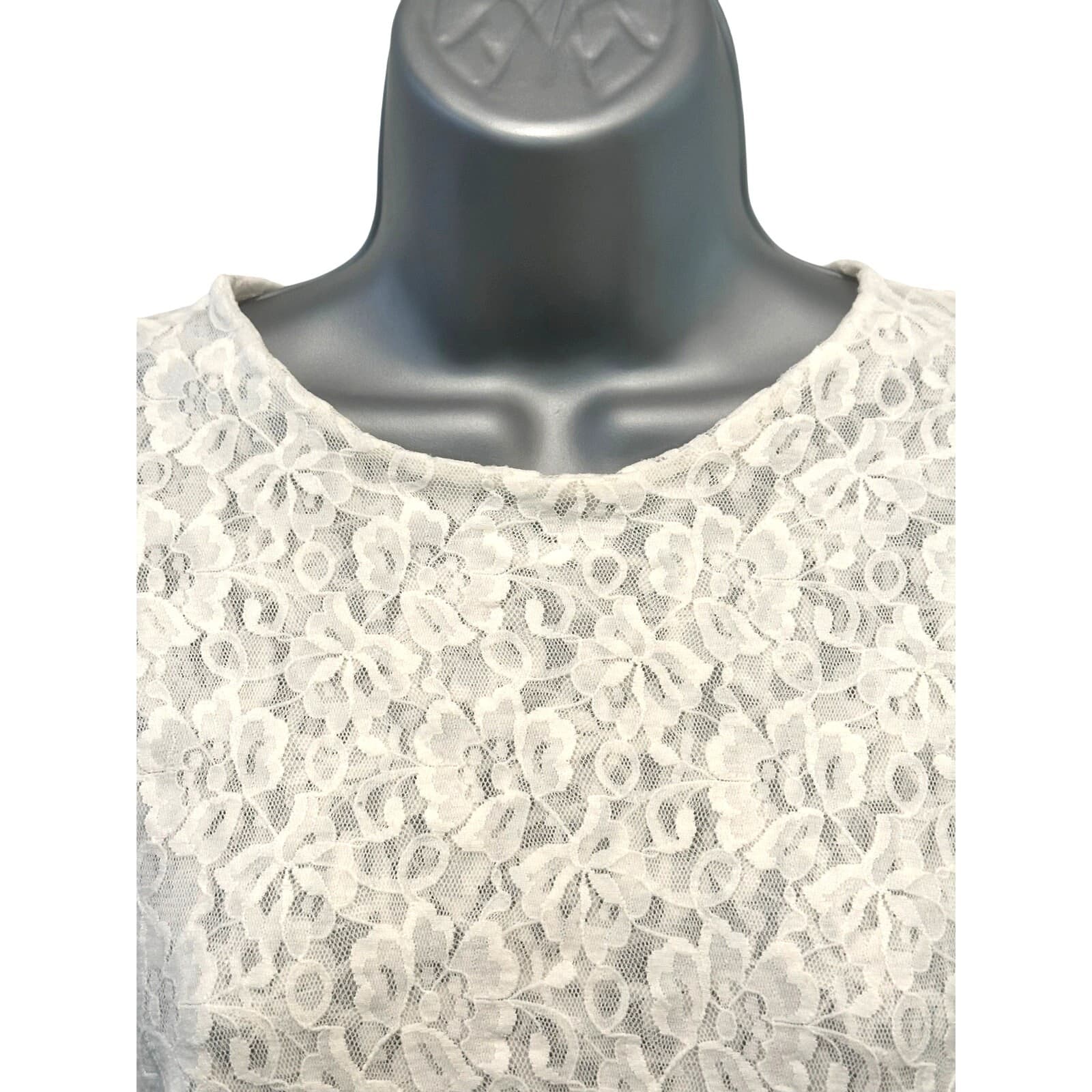 3-Stretch Semi Sheer Sparkle Floral Design Tops by 'Shoulders to Go' Small/Med - Thumbnail 4