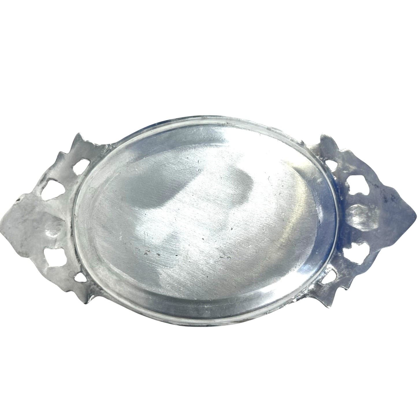 Aluminum Embellished Oval Vintage Serving Tray-Excellent - Thumbnail 6