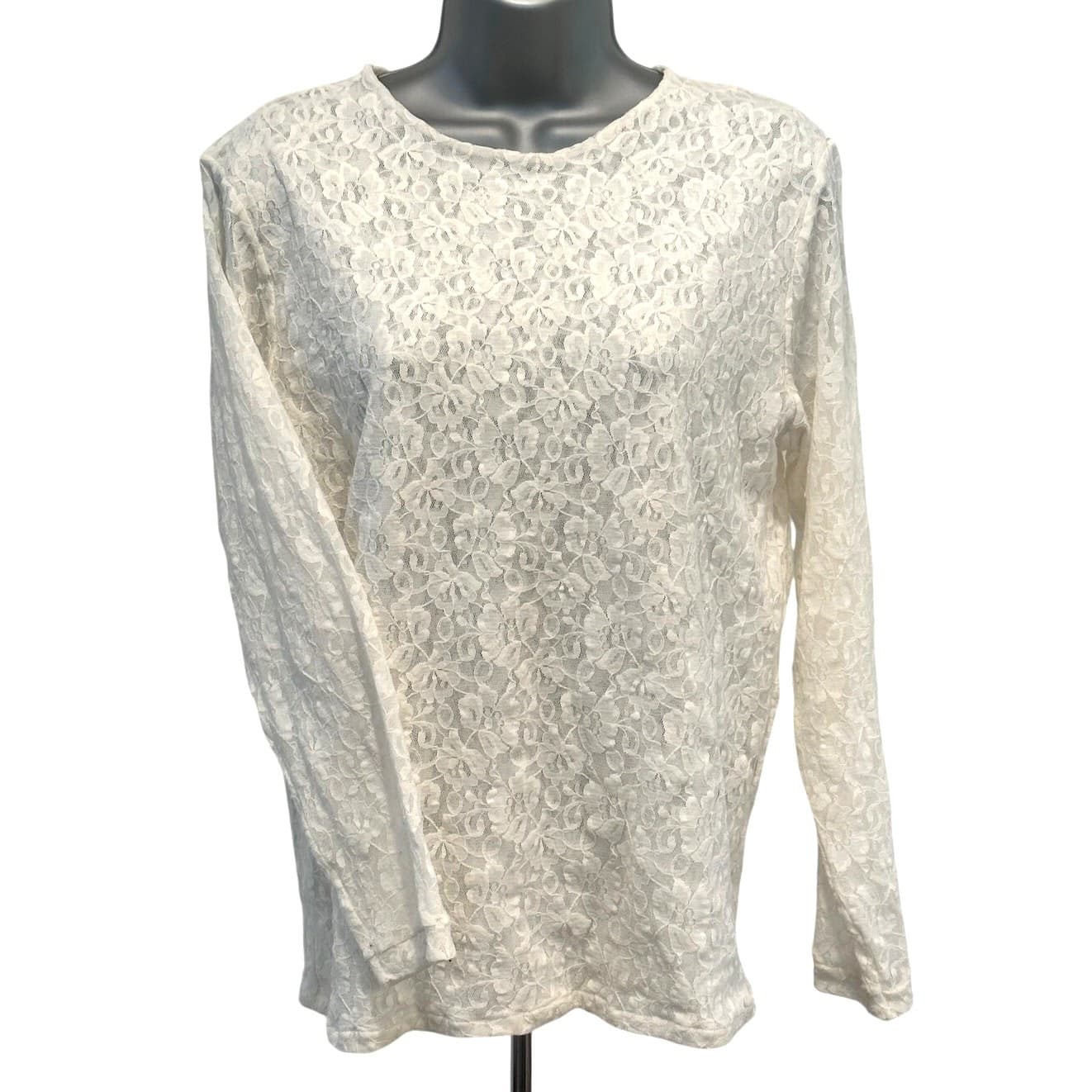 3-Stretch Semi Sheer Sparkle Floral Design Tops by 'Shoulders to Go' Small/Med - Thumbnail 3