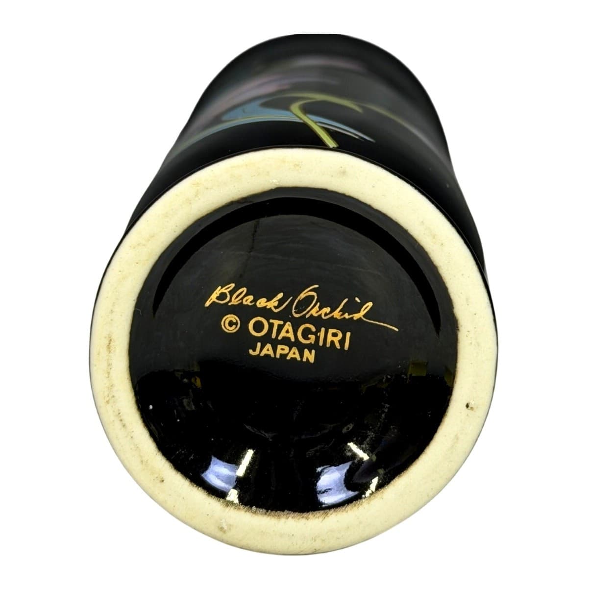 Elegant Japanese Otagiri 'Black Orchid' Modern Design 6.75" Porcelain Vase - Thumbnail 2