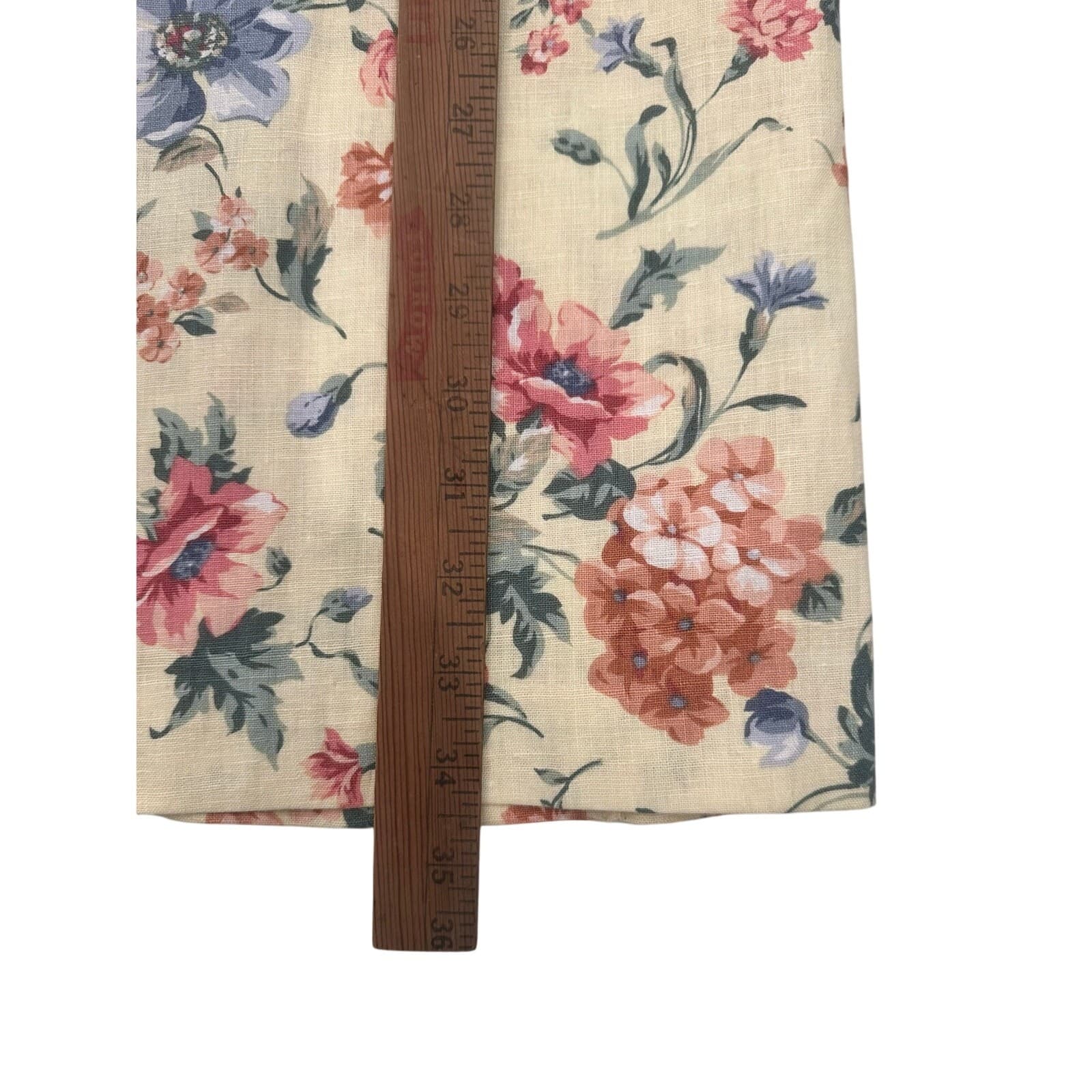 Carroll Reed/Bushwacker USA Vintage Linen Soft Yellow Floral Skirt Blouse Vest-8 - Thumbnail 18