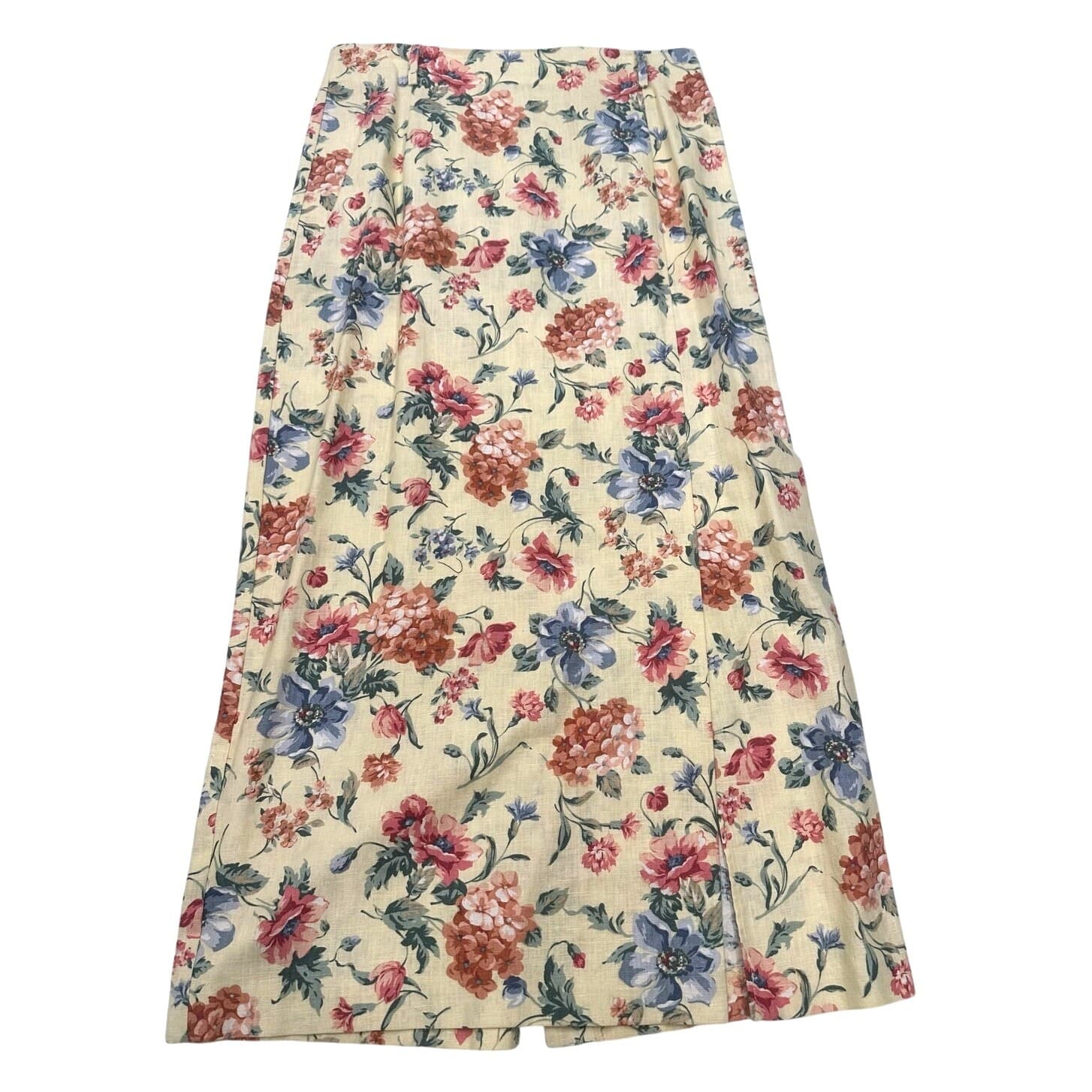 Carroll Reed/Bushwacker USA Vintage Linen Soft Yellow Floral Skirt Blouse Vest-8 - Thumbnail 14