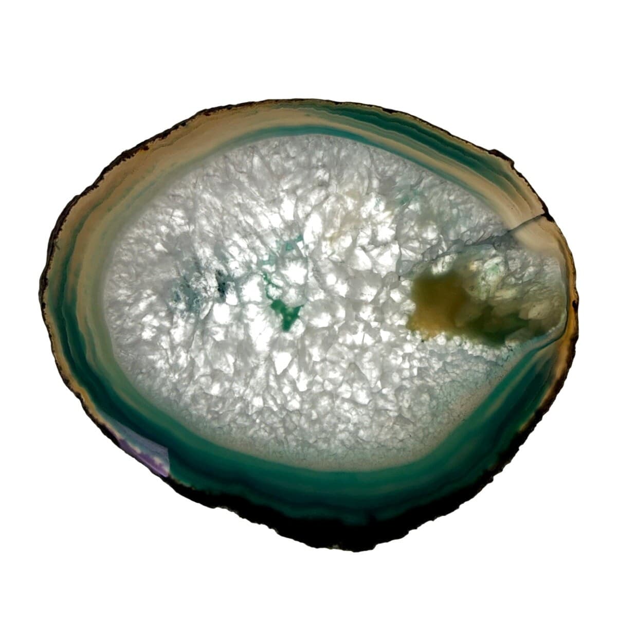 Irregular Oval Teal Agate Slices Vibrant Home Decor Display or Coasters-3 PC - Thumbnail 4