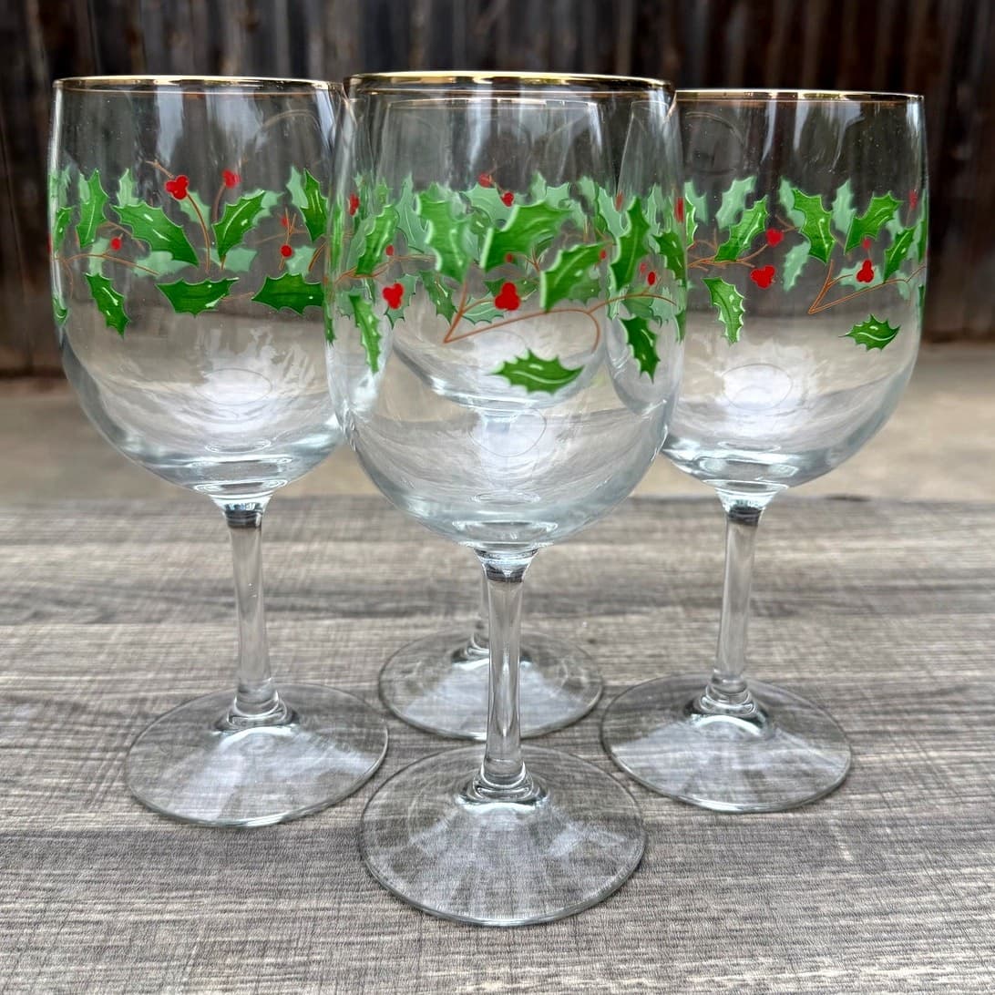 Lenox Holiday Dimensions Vintage 10 oz Gold Rim Goblets Original Box-Set of 4 - Thumbnail 5