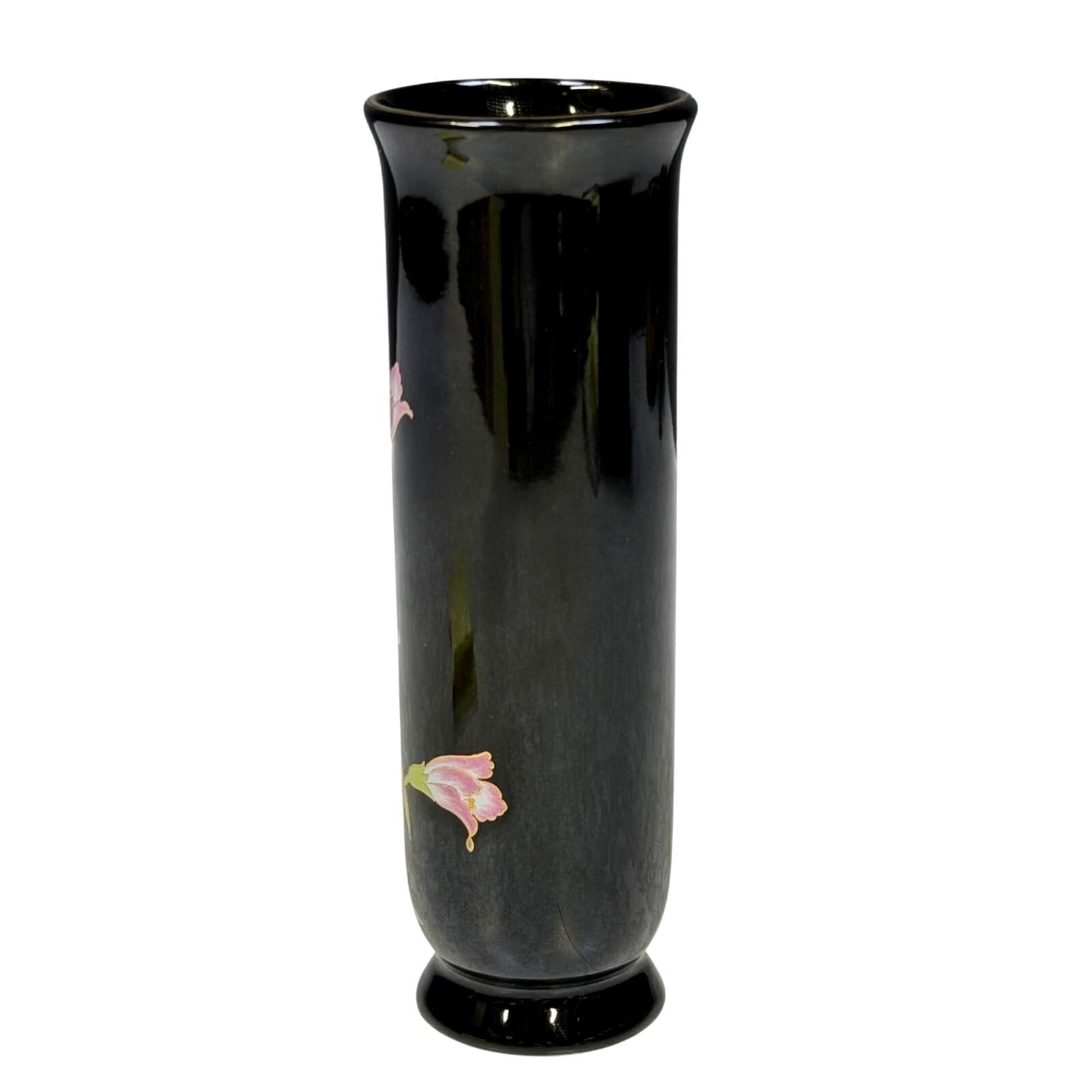 Elegant Japanese Otagiri 'Black Orchid' Modern Design 6.75" Porcelain Vase - Thumbnail 4