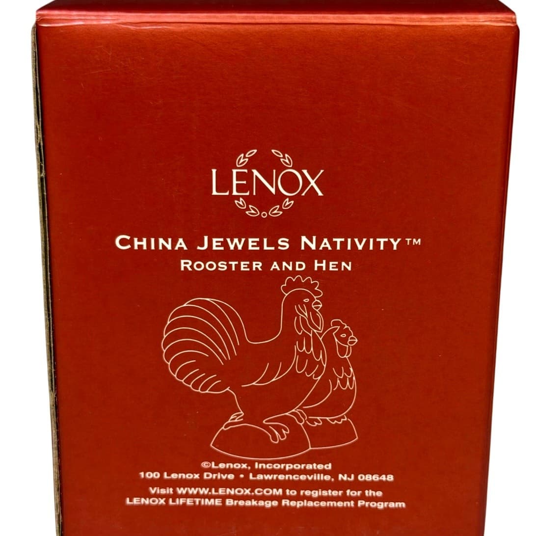 Lenox for the Holidays 1993-2007 China Jewels Nativity Rooster/Hen Original Box - Thumbnail 7