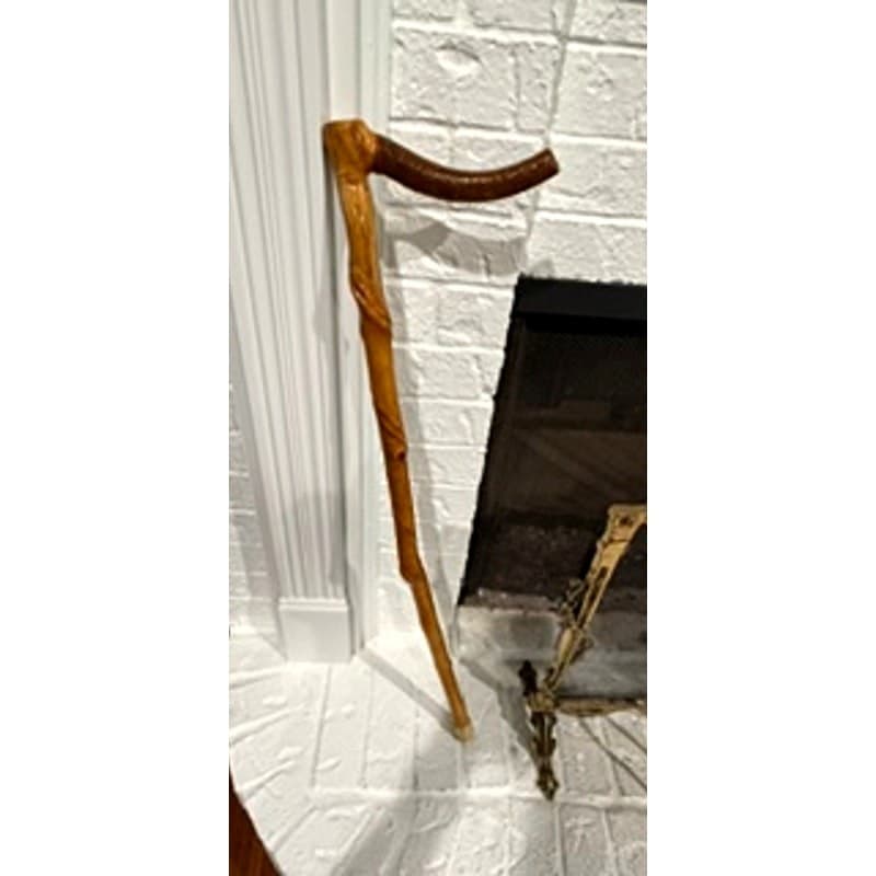 Handcrafted Rustic Walking Stick Cane 36" Natural Wood Folk Art Crook Handle