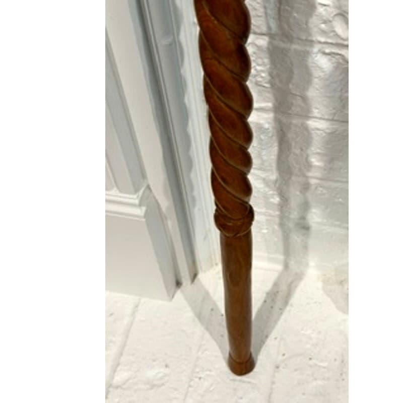 Hand Carved Elephant Cane Walking Stick 36" Hardwood African Safari Folk Art - Thumbnail 6