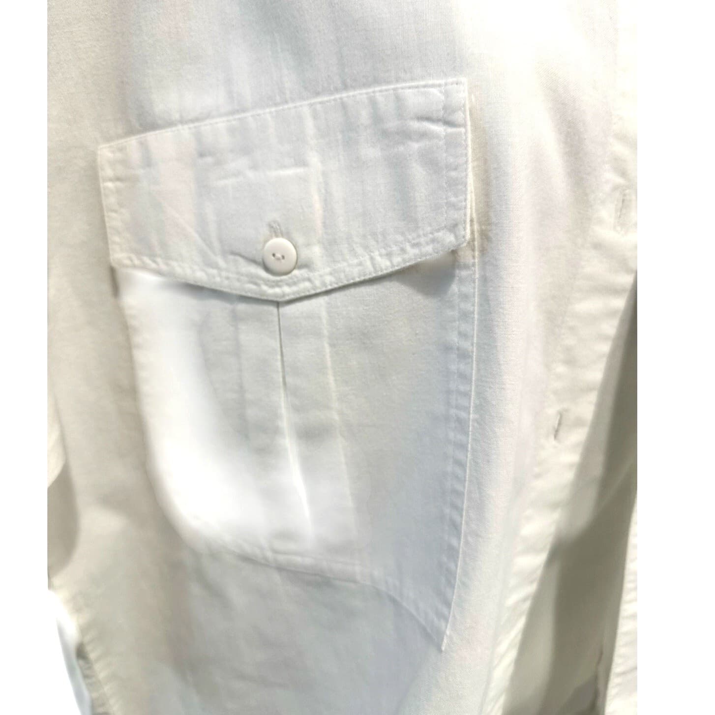 KSA Philippines Ivory Cream Cotton Camisole Sheer Cut Outs Matching Overshirt-M - Thumbnail 7