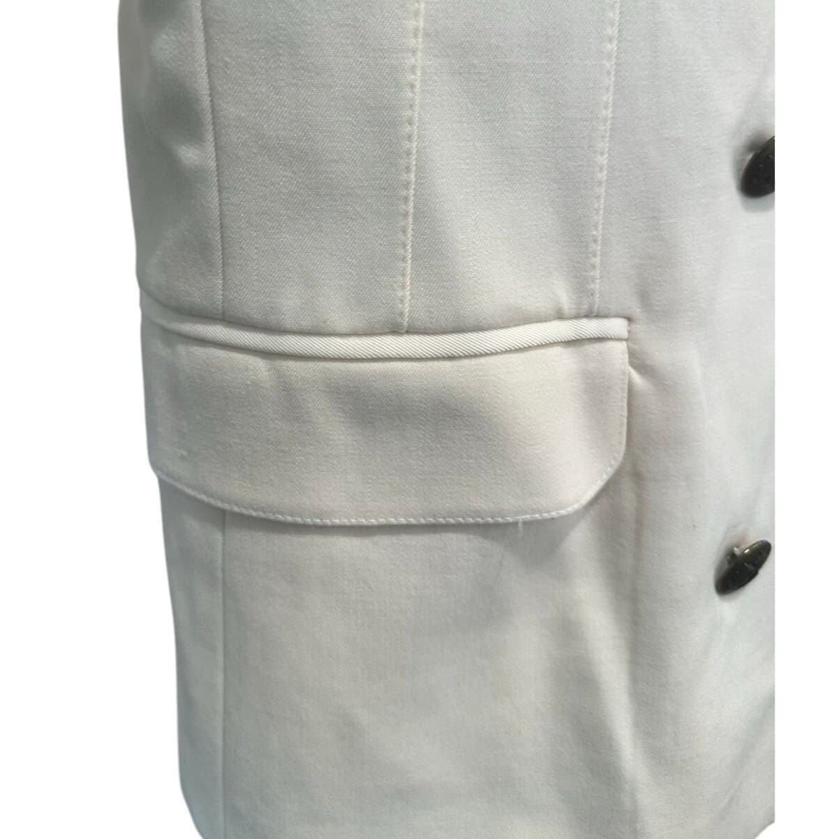 Marshall Field Country Shop Vintage Ivory Double Breasted Blazer 100% Wool-New - Thumbnail 6