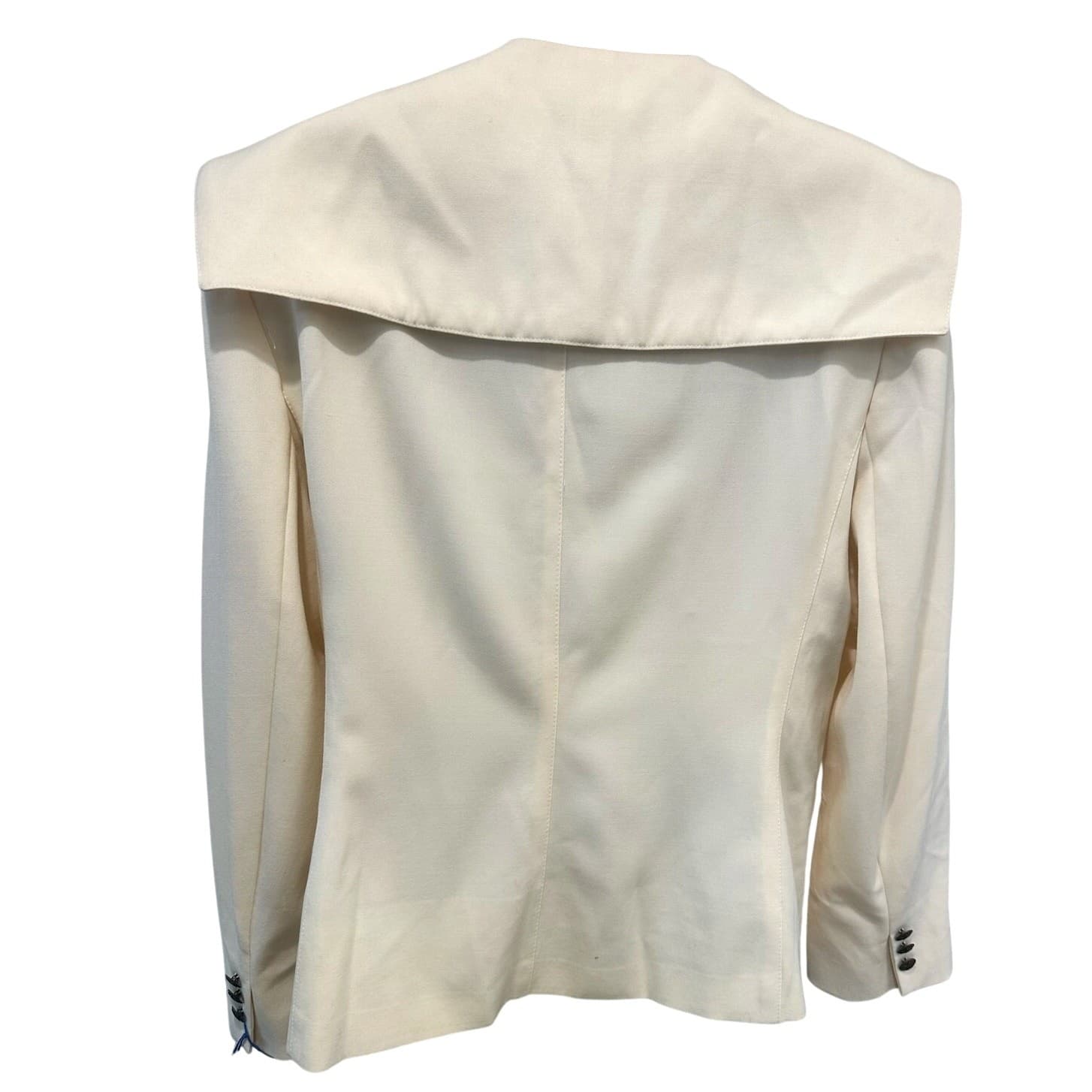 Marshall Field Country Shop Vintage Ivory Double Breasted Blazer 100% Wool-New - Thumbnail 8