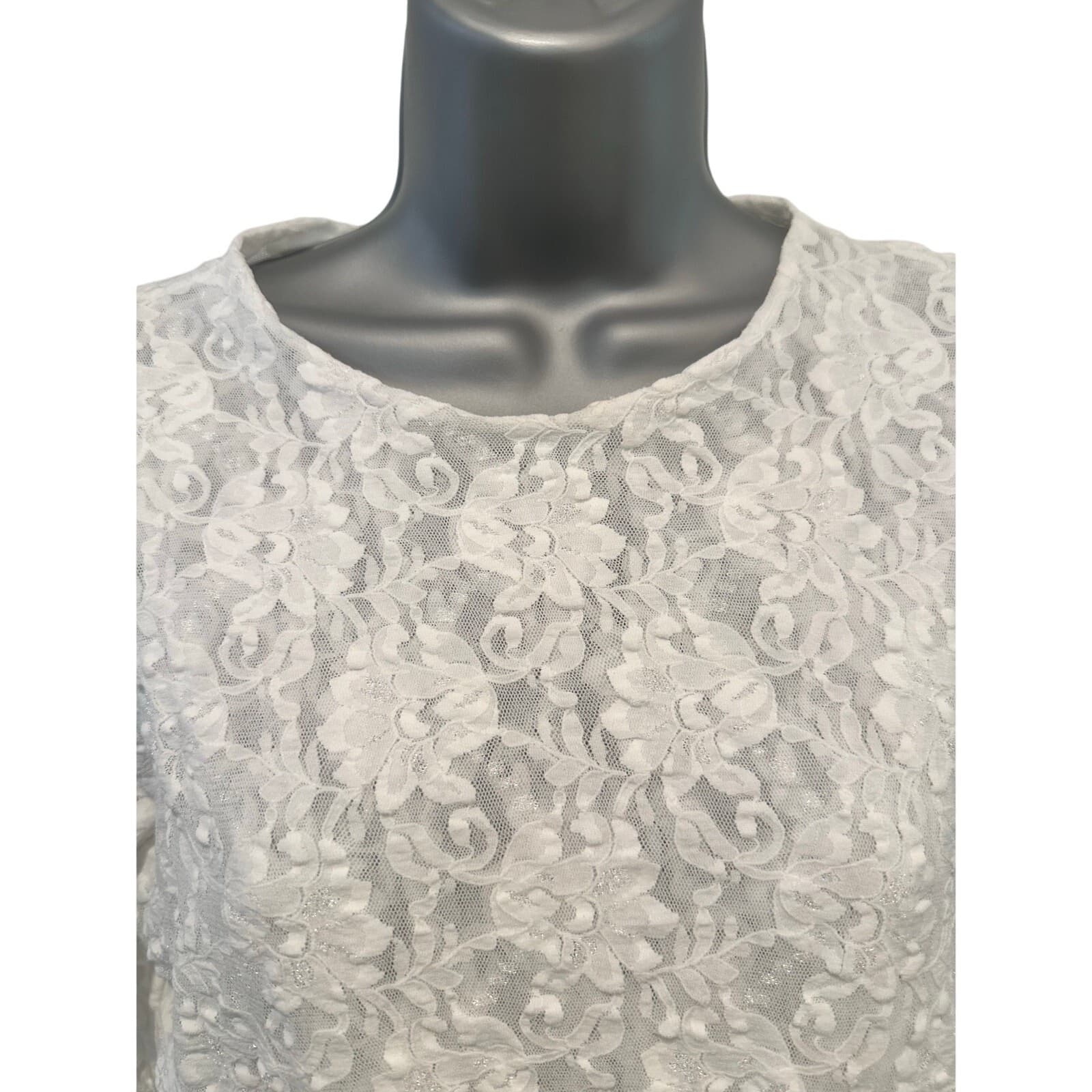 3-Stretch Semi Sheer Sparkle Floral Design Tops by 'Shoulders to Go' Small/Med - Thumbnail 10