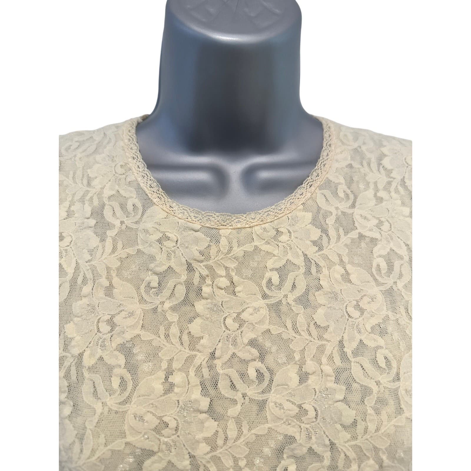 3-Stretch Semi Sheer Sparkle Floral Design Tops by 'Shoulders to Go' Small/Med - Thumbnail 14