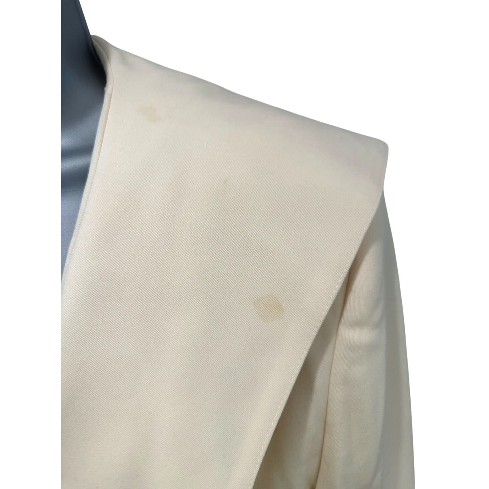 Marshall Field Country Shop Vintage Ivory Double Breasted Blazer 100% Wool-New - Thumbnail 4