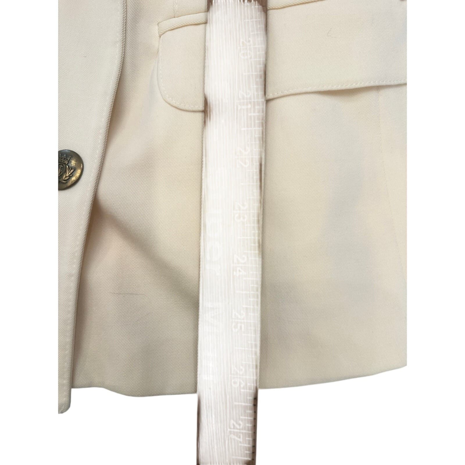 Marshall Field Country Shop Vintage Ivory Double Breasted Blazer 100% Wool-New - Thumbnail 14