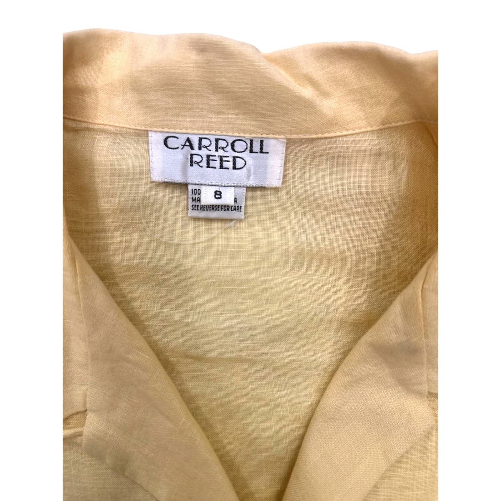 Carroll Reed/Bushwacker USA Vintage Linen Soft Yellow Floral Skirt Blouse Vest-8 - Thumbnail 13