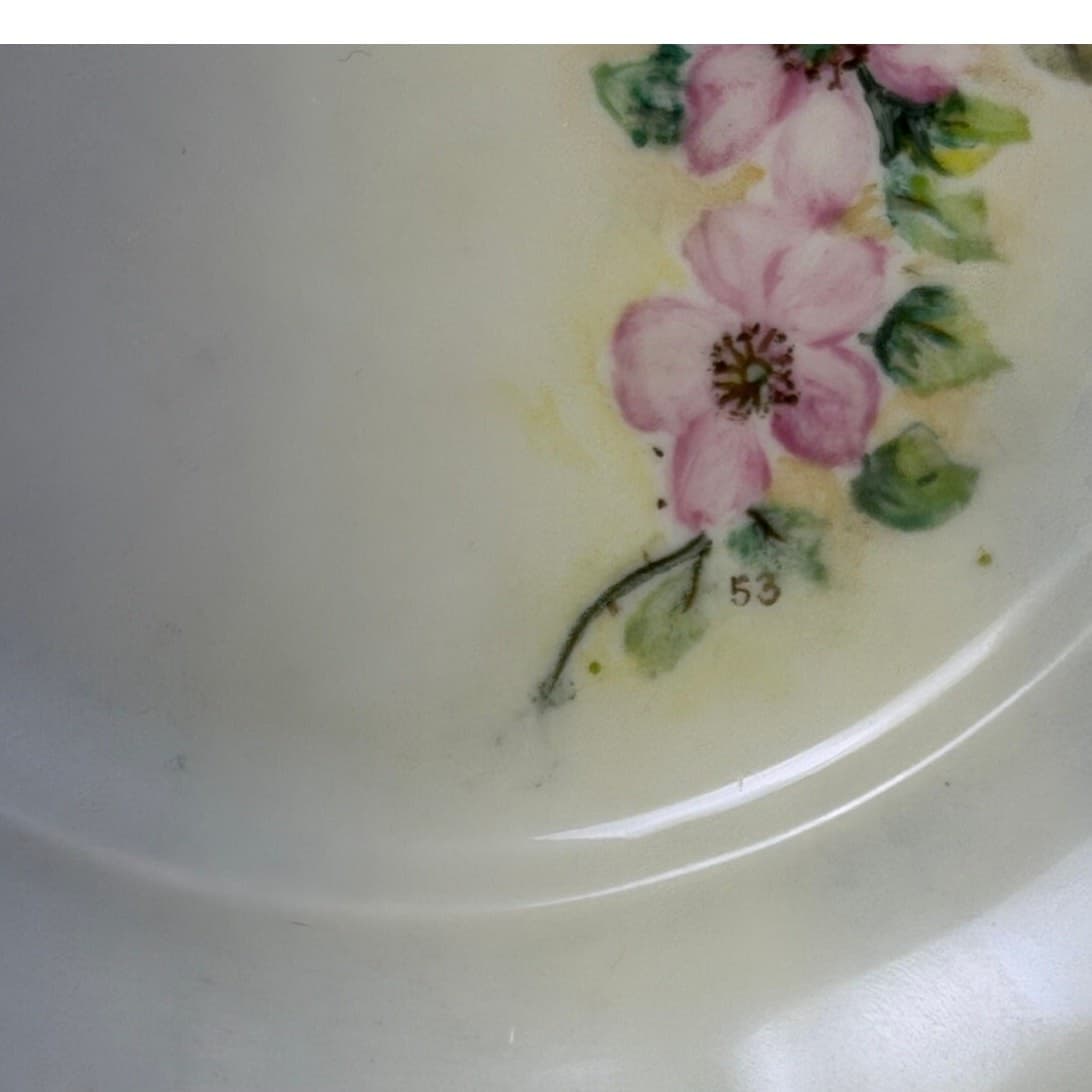 Hutschenreuther Bavaria Germany Porcelain Floral Hand Painted Plate Gold Accents - Thumbnail 5