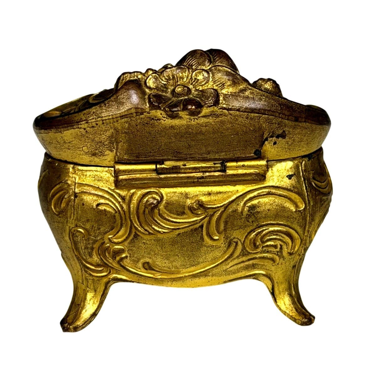Jennings Brothers c. 1900-1915 Art Nouveau Silk Lined JB 1123 Casket Jewelry Box - Thumbnail 3